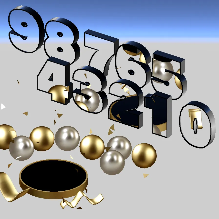 【VRChat想定ワールドギミック】Number Mirrors